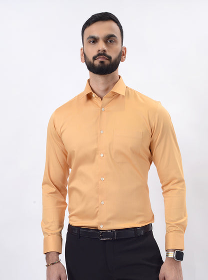 Fawn Solid Slim Fit Formal Shirt | JadeBlue