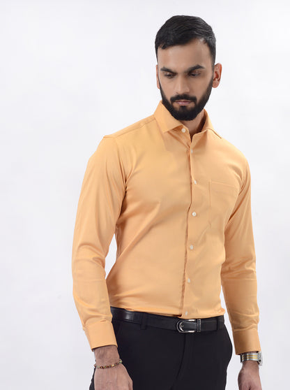 Fawn Solid Slim Fit Formal Shirt | JadeBlue