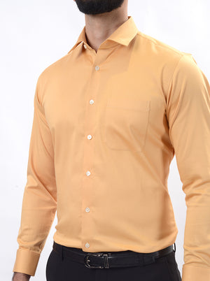 Fawn Solid Slim Fit Formal Shirt | JadeBlue
