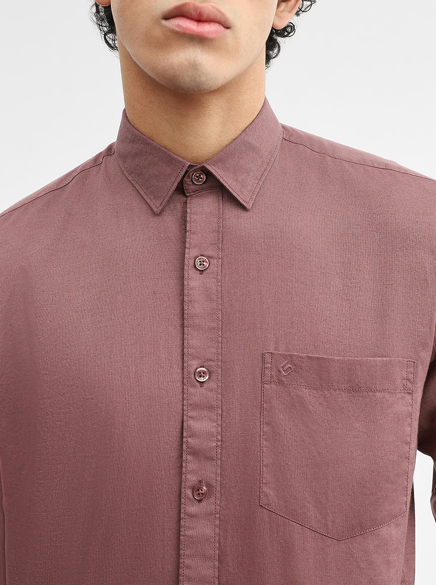 Chocolaty Solid Smart Fit Semi Casual Shirt | Greenfibre