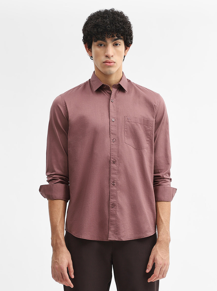 Chocolaty Solid Smart Fit Semi Casual Shirt | Greenfibre
