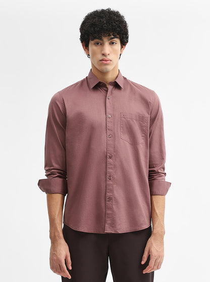 Chocolaty Solid Smart Fit Semi Casual Shirt | Greenfibre
