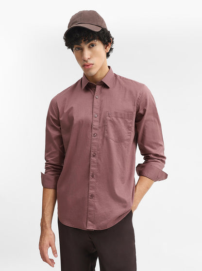 Chocolaty Solid Smart Fit Semi Casual Shirt | Greenfibre