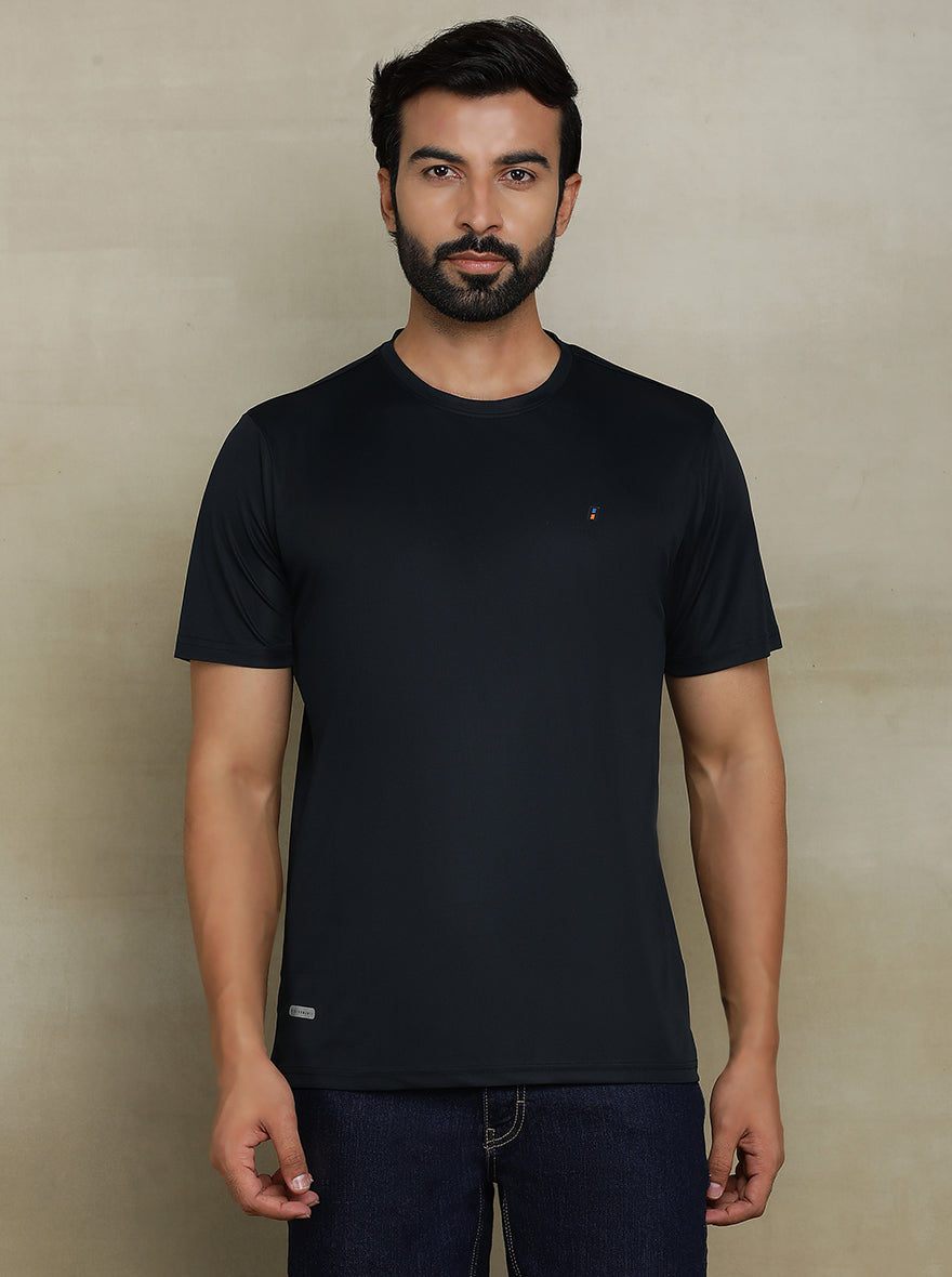 Navy Blue Solid Slim fit T-Shirt | Jade Play