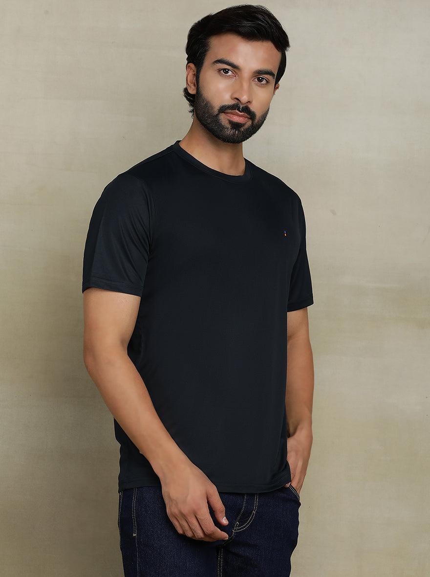 Navy Blue Solid Slim fit T-Shirt | Jade Play