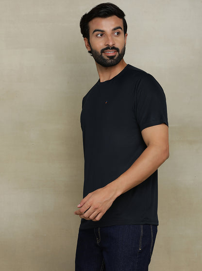 Navy Blue Solid Slim fit T-Shirt | Jade Play