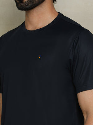 Navy Blue Solid Slim fit T-Shirt | Jade Play