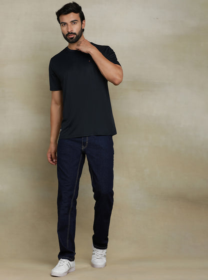 Navy Blue Solid Slim fit T-Shirt | Jade Play
