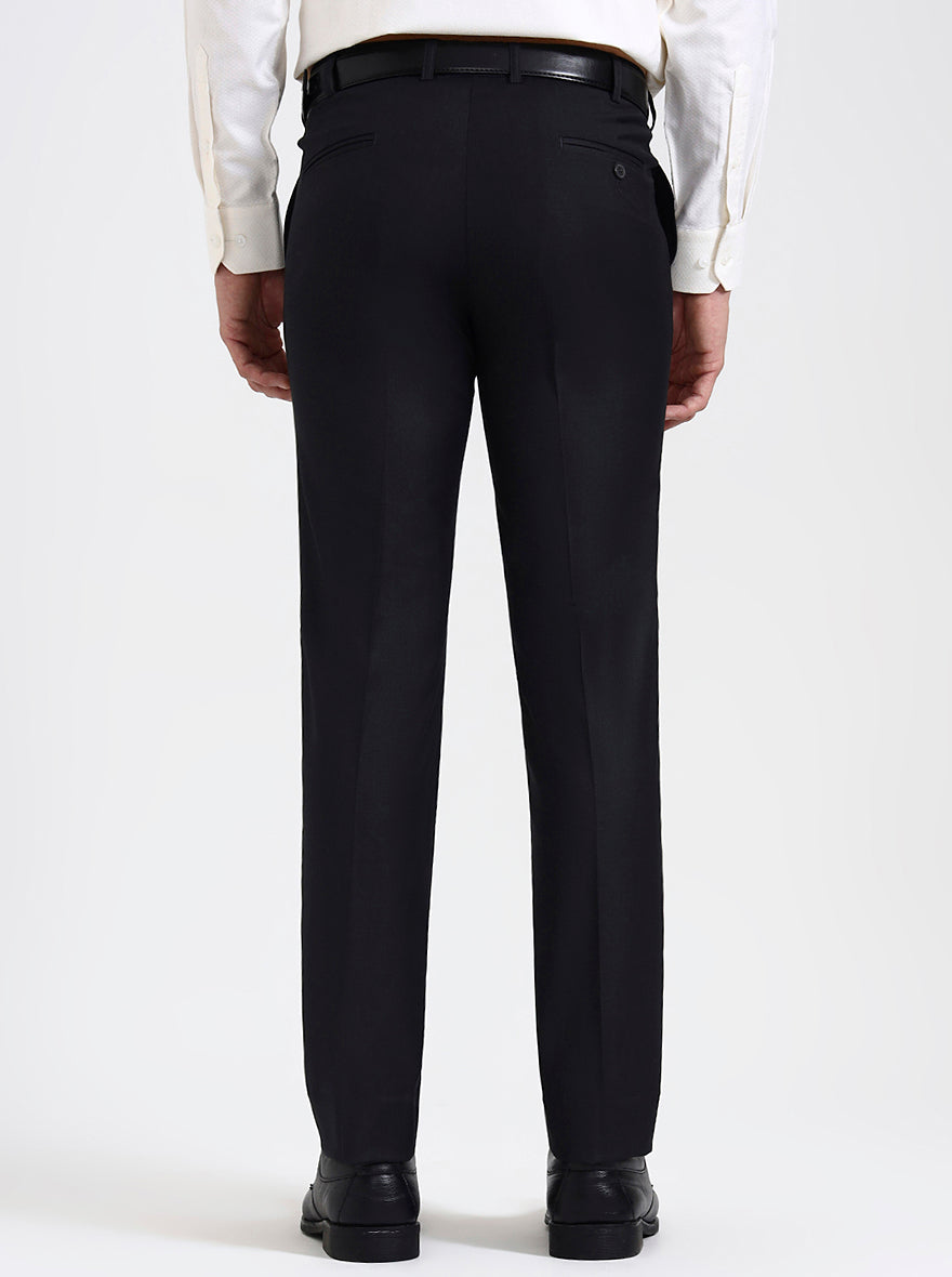 Grey Solid Slim Fit Formal Trouser | Metal