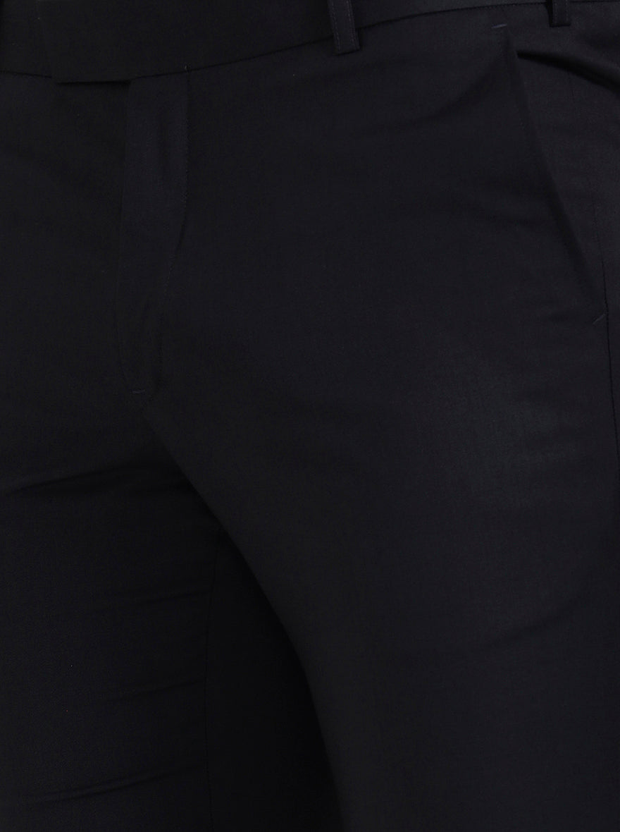 Grey Solid Slim Fit Formal Trouser | Metal