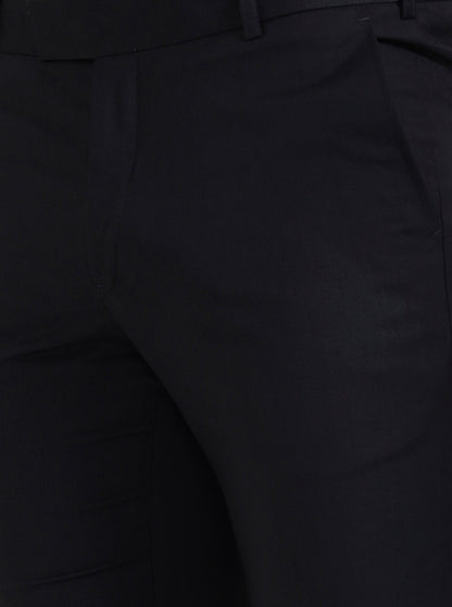 Grey Solid Slim Fit Formal Trouser | Metal
