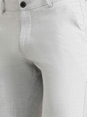 Light Grey Checked Slim Fit Club Wear Trouser | Wyre