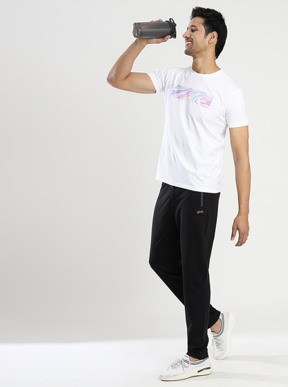 Black Solid Slim Fit Track Pant | JadeBlue