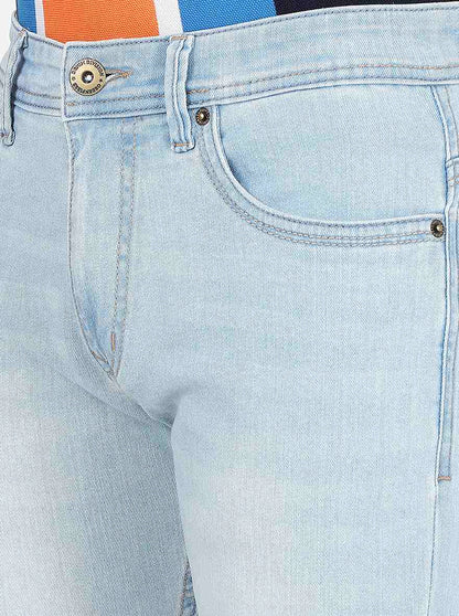 Light Blue Washed Narrow Fit Jeans | Greenfibre