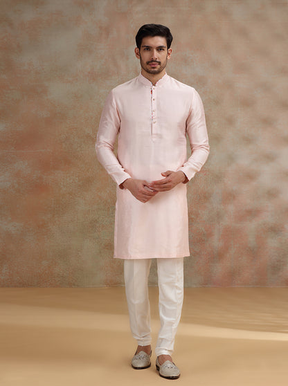 Pink Solid Kurta Pajama | JB X JB