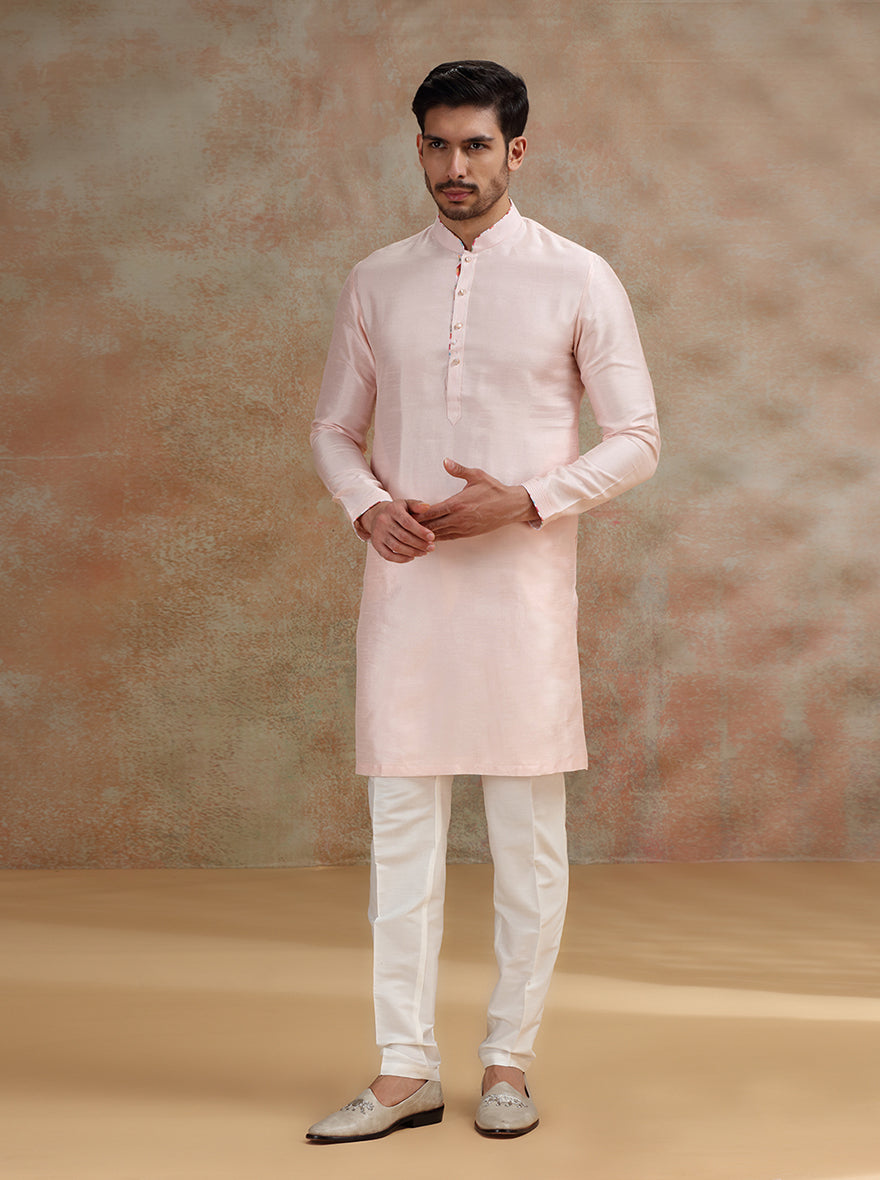 Pink Solid Kurta Pajama | JB X JB