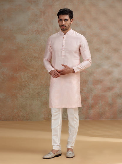 Pink Solid Kurta Pajama | JB X JB