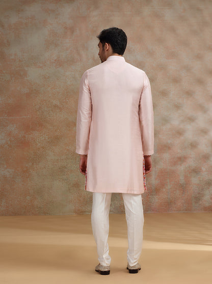 Pink Solid Kurta Pajama | JB X JB