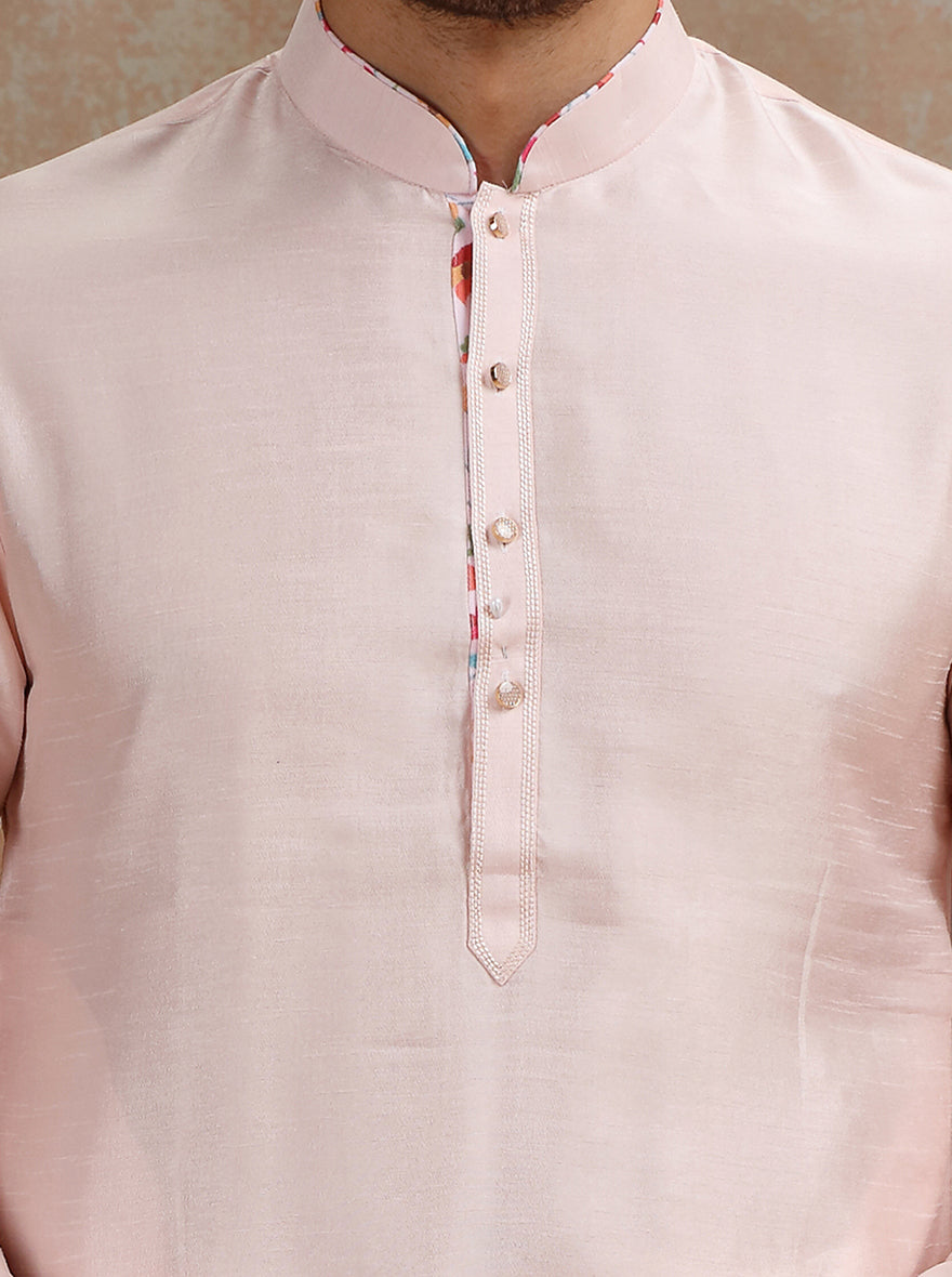 Pink Solid Kurta Pajama | JB X JB