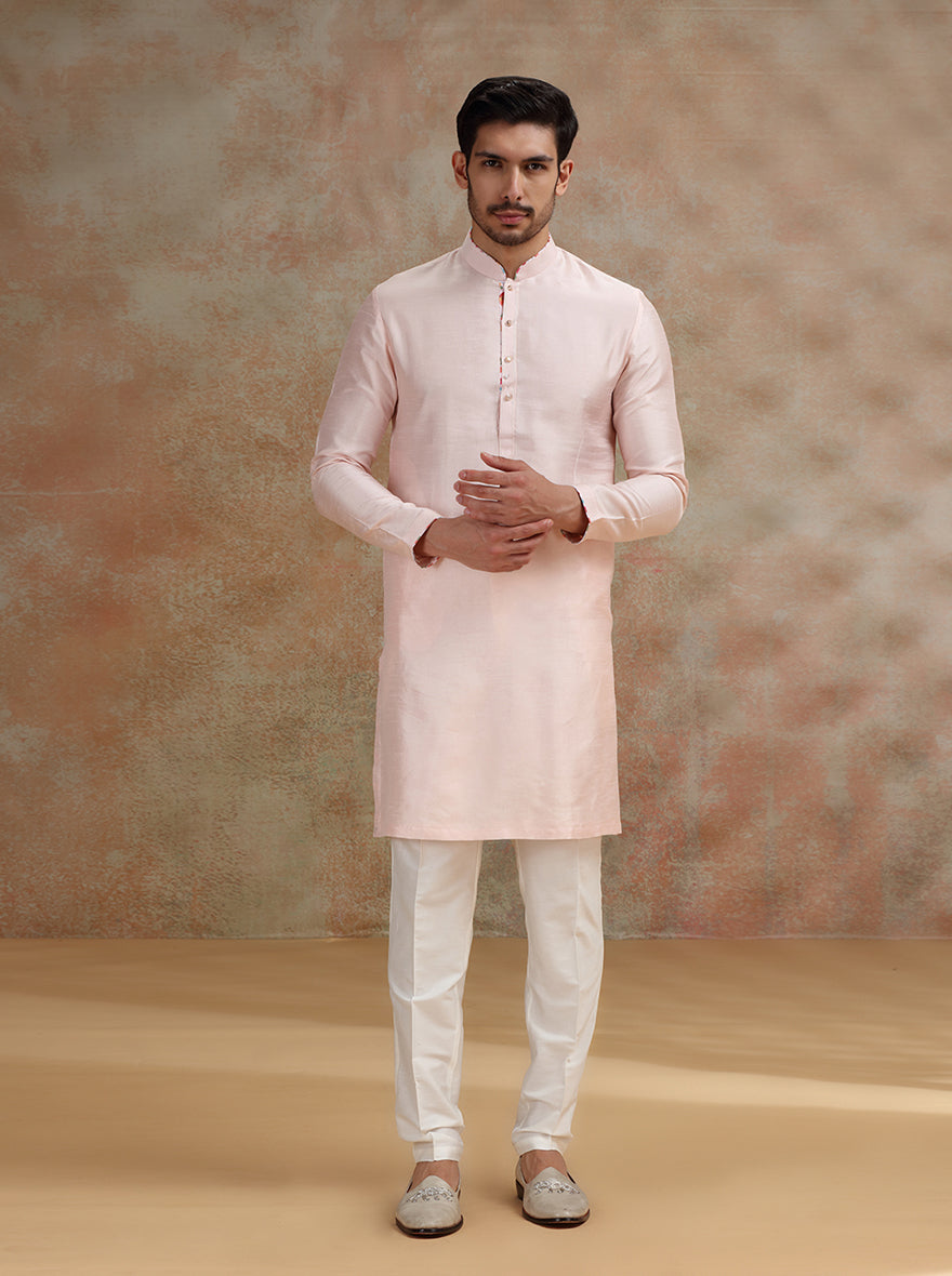 Pink Solid Kurta Pajama | JB X JB