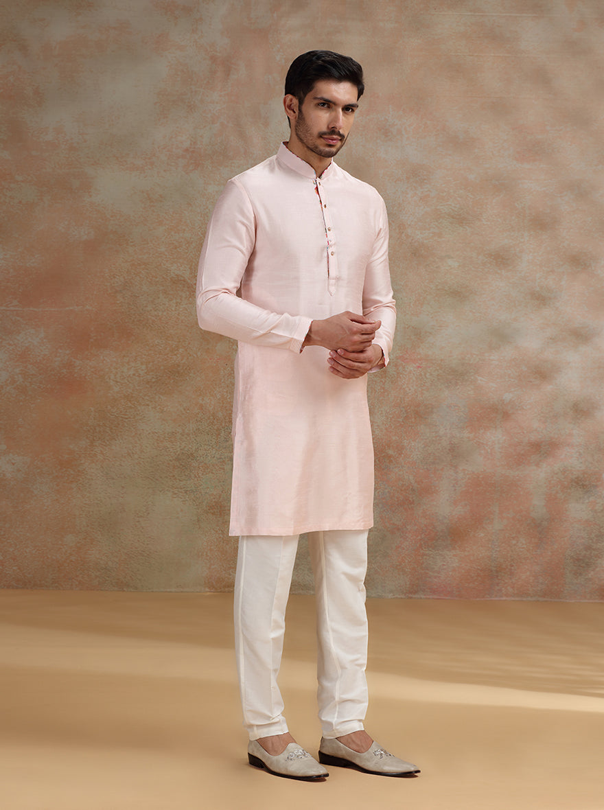 Pink Solid Kurta Pajama | JB X JB