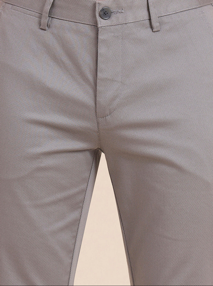 Grey Printed Uno Fit Casual Trouser | JadeBlue