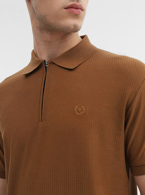 Camel Solid Slim Fit Polo T-Shirt | Greenfibre