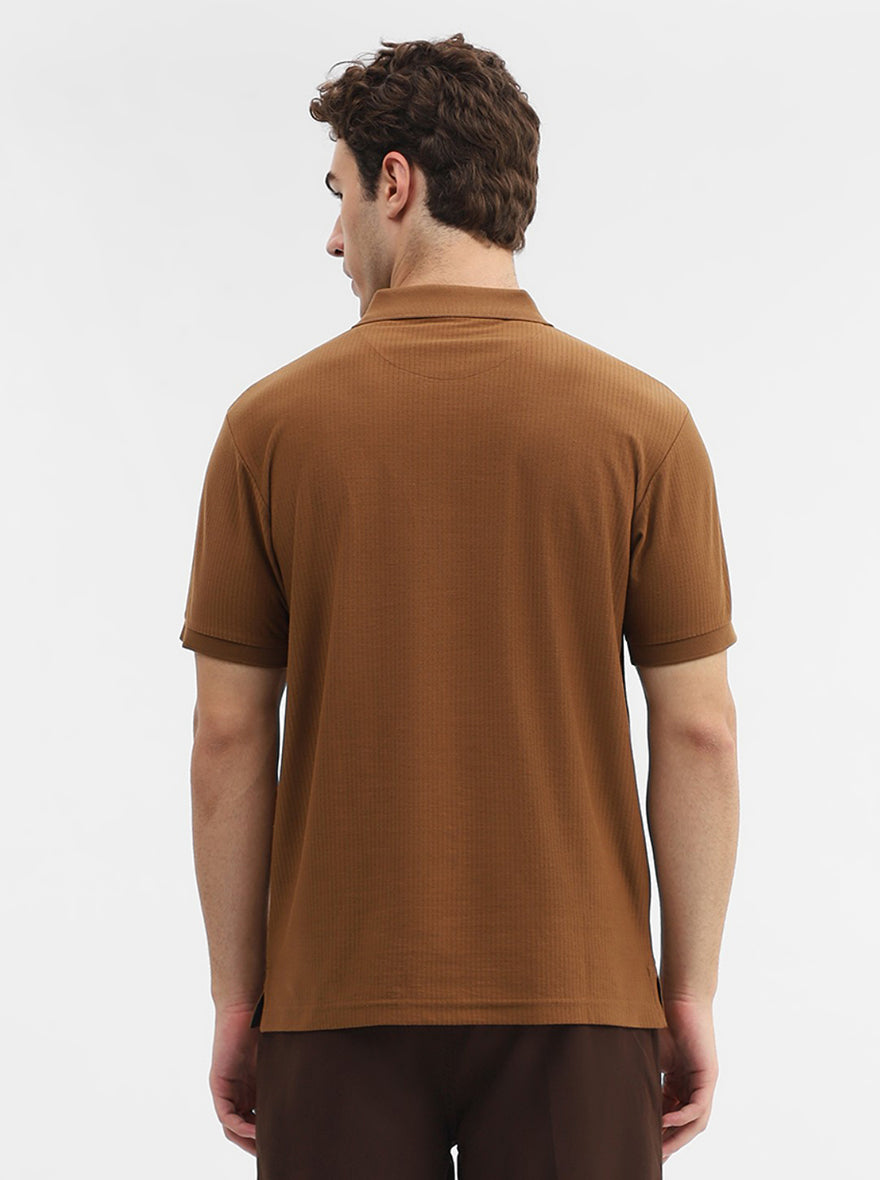Camel Solid Slim Fit Polo T-Shirt | Greenfibre