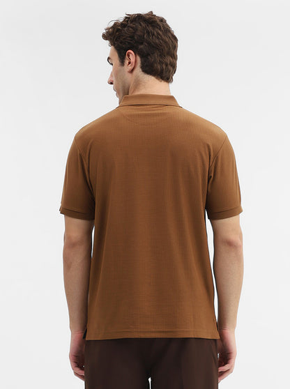 Camel Solid Slim Fit Polo T-Shirt | Greenfibre