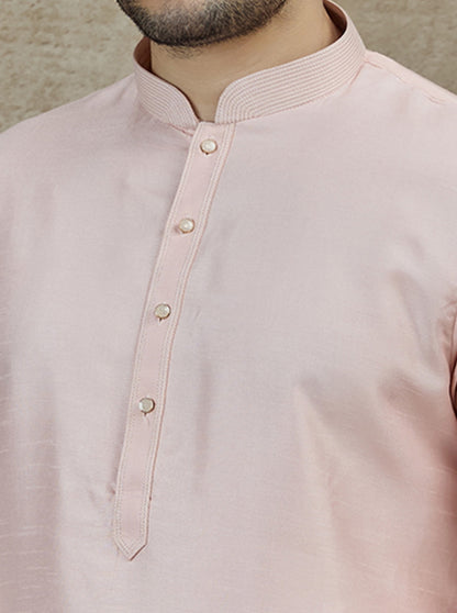 Pink Solid Kurta Pajama | Virasana