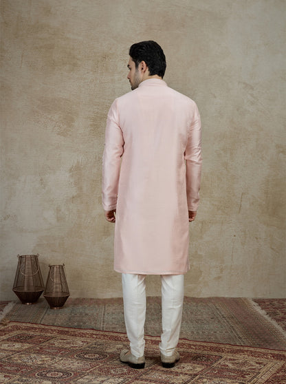 Pink Solid Kurta Pajama | Virasana