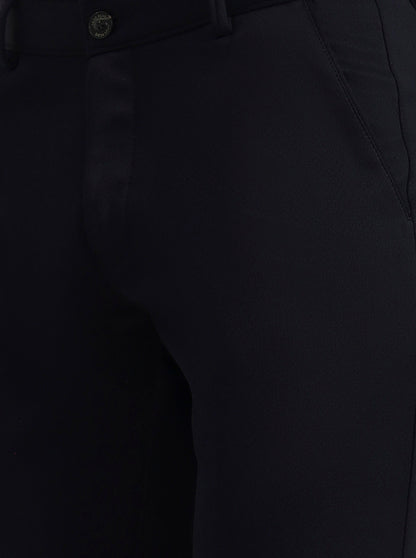 Blue Solid Slim Fit Club Wear Trouser | Wyre