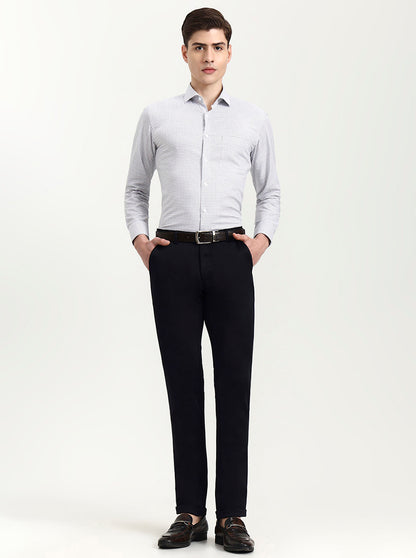 Blue Solid Slim Fit Club Wear Trouser | Wyre