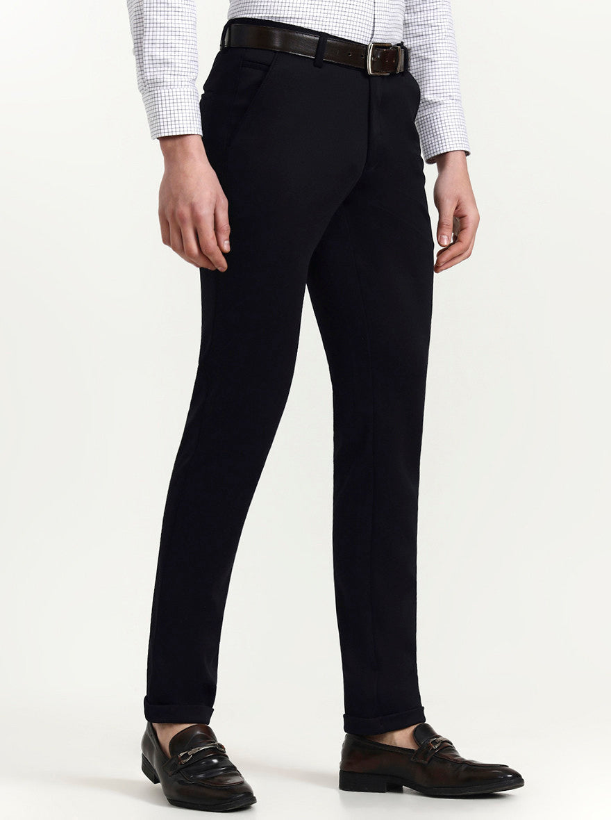 Blue Solid Slim Fit Club Wear Trouser | Wyre