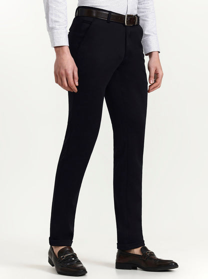 Blue Solid Slim Fit Club Wear Trouser | Wyre