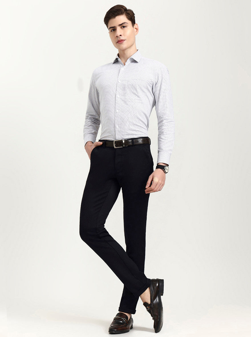 Blue Solid Slim Fit Club Wear Trouser | Wyre