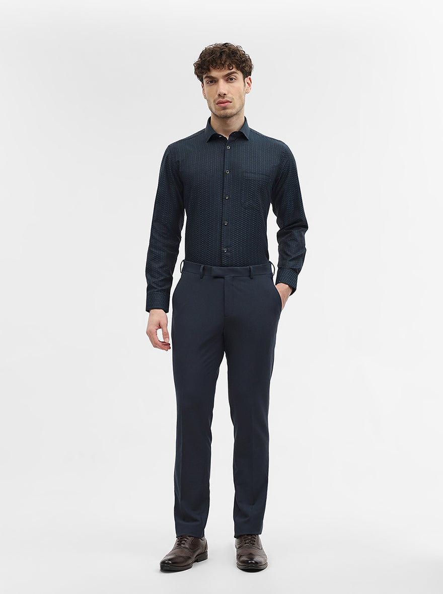 Peacock Solid Slim Fit Party Wear Shirt | Greenfibre