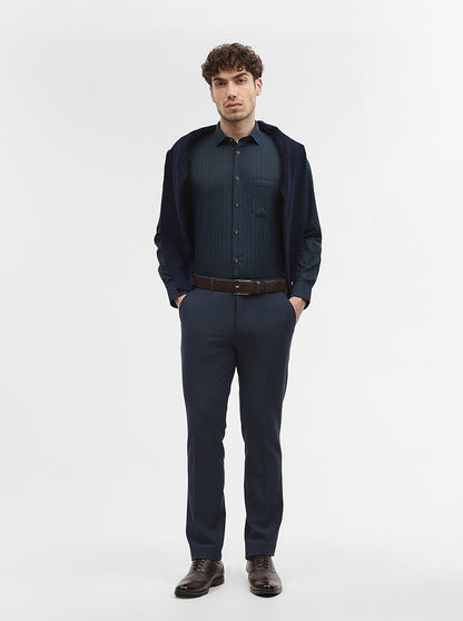Peacock Solid Slim Fit Party Wear Shirt | Greenfibre