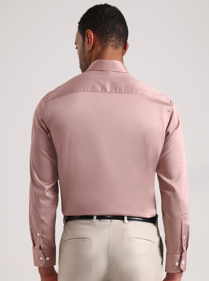 Dark Pink Solid Slim Fit Formal Shirt | JadeBlue Super Luxe