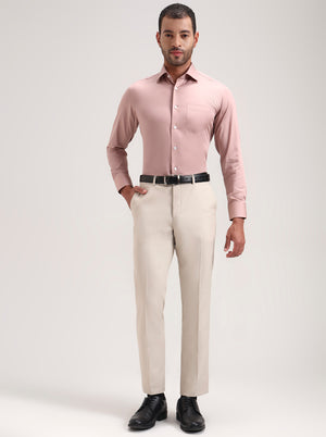 Dark Pink Solid Slim Fit Formal Shirt | JadeBlue Super Luxe
