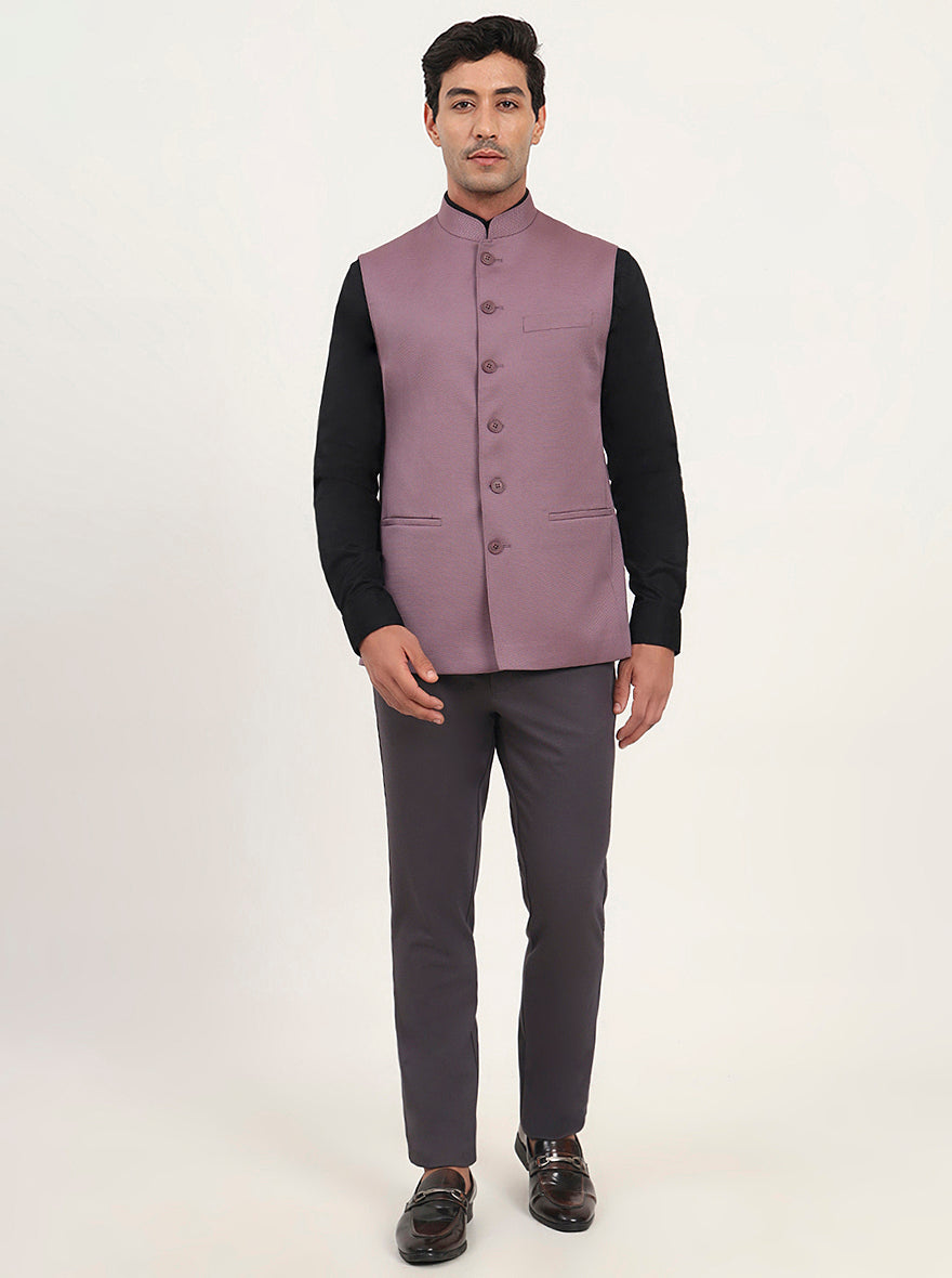 Carrot Pink Solid Regular Fit Modi Jacket | JadeBlue