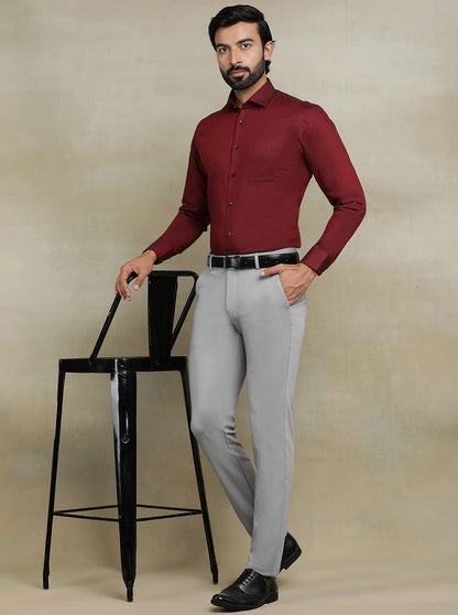 Grey Solid Slim fit Club Wear Trouser | JB Studio