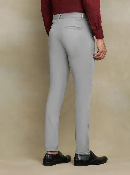 Grey Solid Slim fit Club Wear Trouser | JB Studio