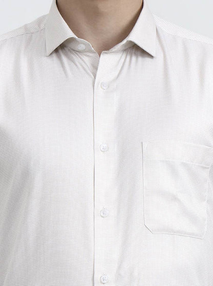 Yellow & White Solid Regular Fit Formal Shirt | Greenfibre