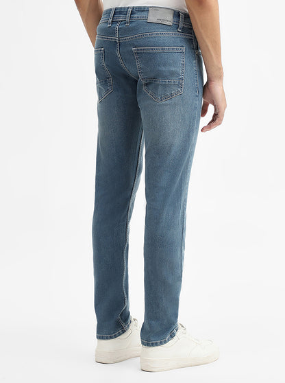 Sky Blue Indigo Washed Narrow Fit Jeans | Greenfibre