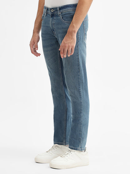 Sky Blue Indigo Washed Narrow Fit Jeans | Greenfibre