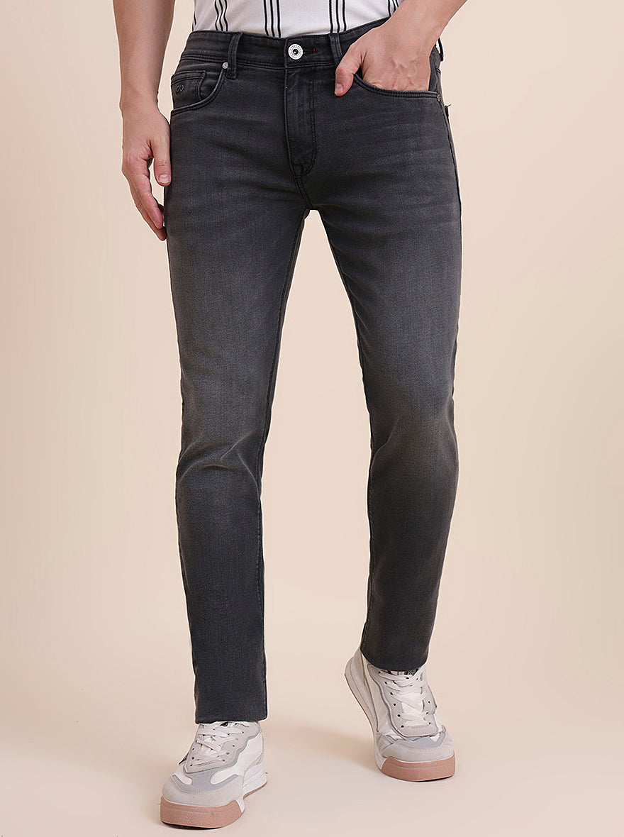 Mid Grey Washed Slim Fit Jeans | JadeBlue
