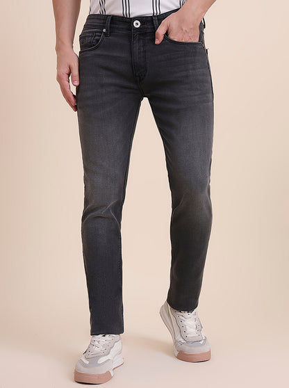 Mid Grey Washed Slim Fit Jeans | JadeBlue
