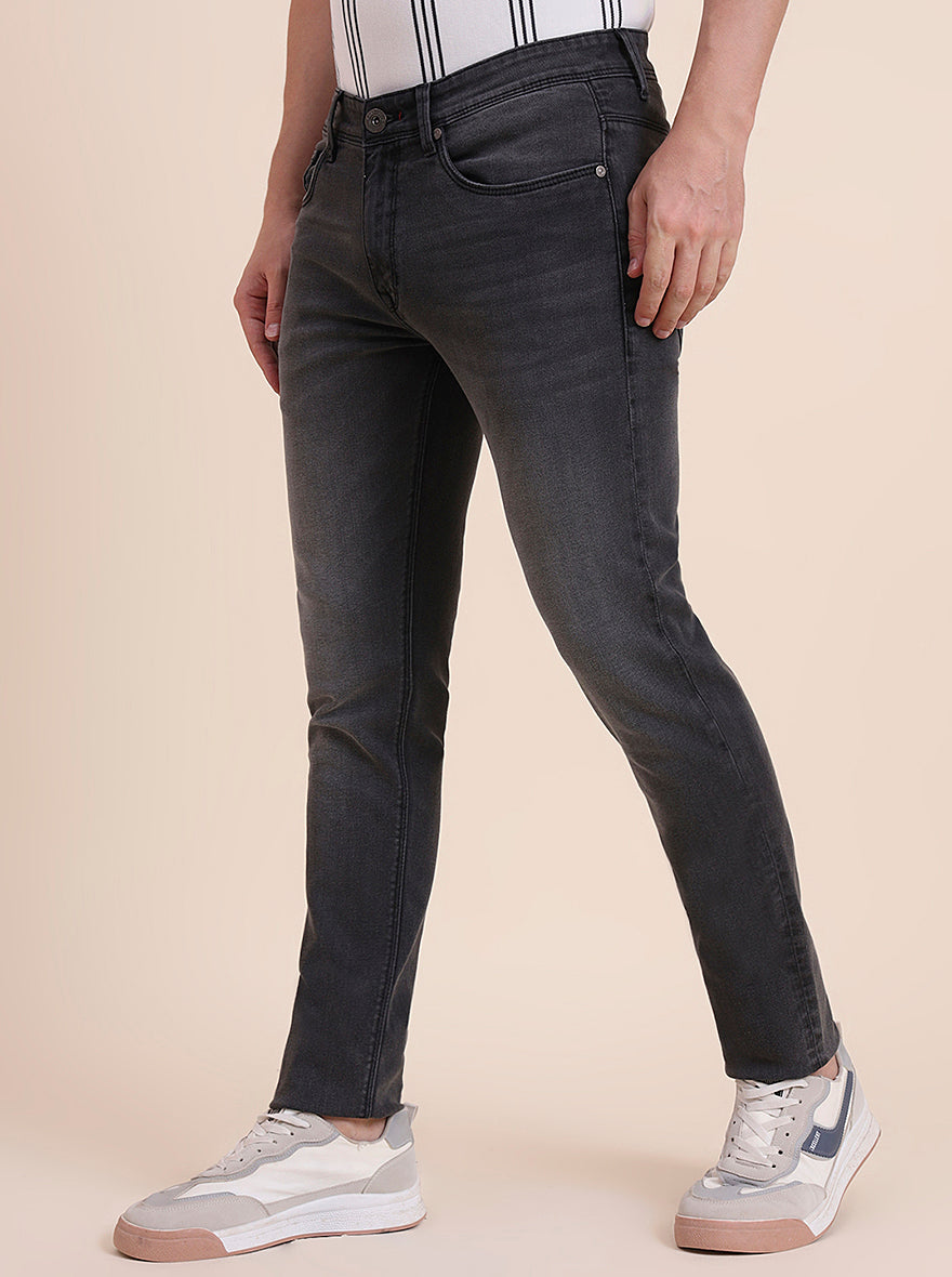 Mid Grey Washed Slim Fit Jeans | JadeBlue