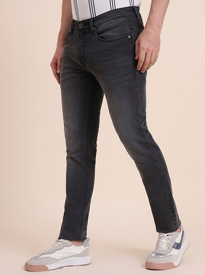 Mid Grey Washed Slim Fit Jeans | JadeBlue